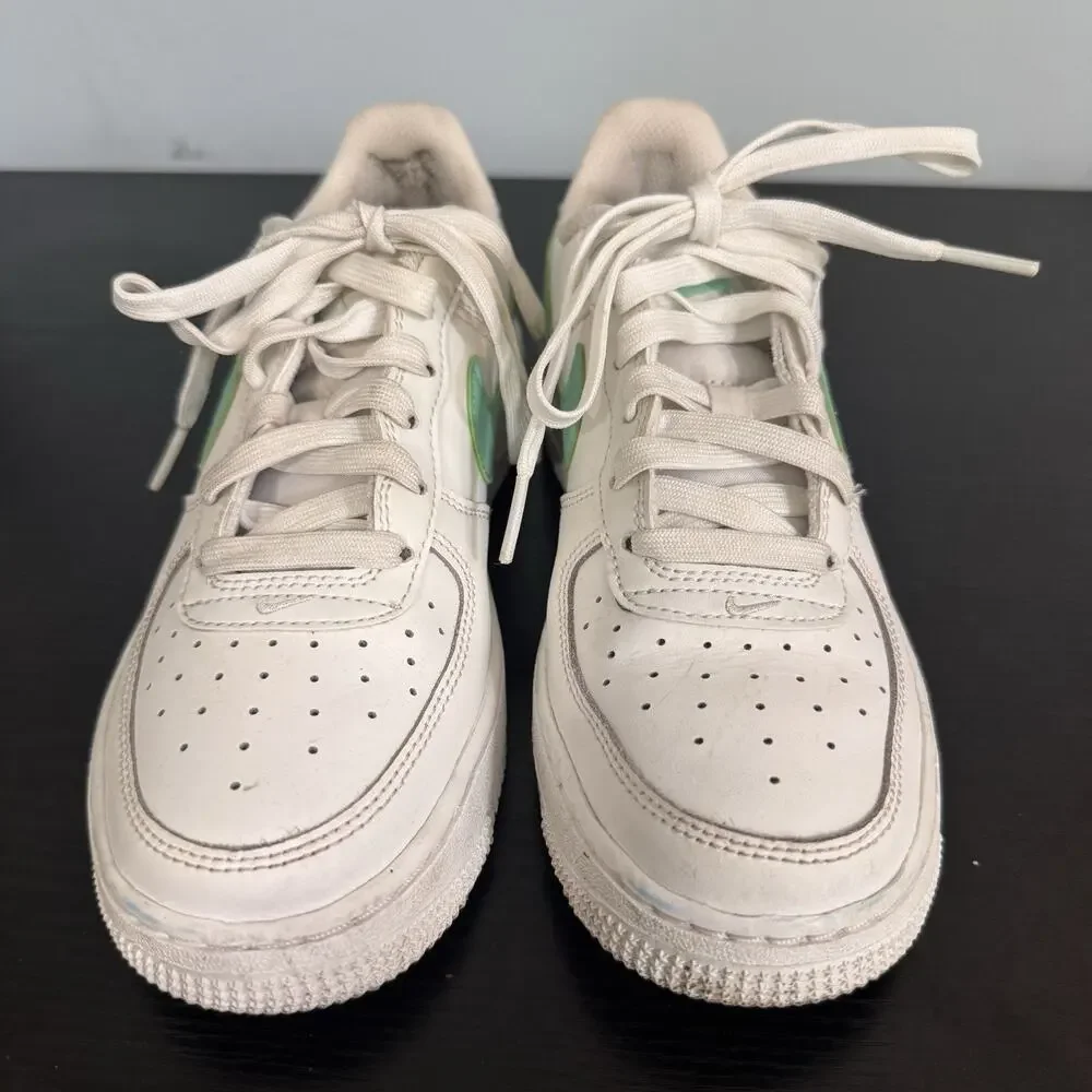 Nike Air Force 1 Low Big Kids' Size 4 Shoes White Teal Emerald Rise DV7762-104